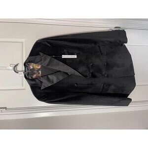 Suits for Men Size SM Black Velvet Double Breasted 2 Pieces Notch Lapel M211